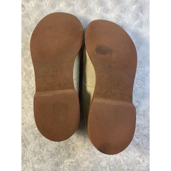 VTG GH Bass Women's Size 7 M Light Tan Suede Leather Lace Up Oxfords Shoes Flaws - Picture 2 of 9